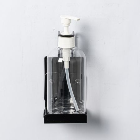 Support de bouteille unique noir mat pour mur ou bureau - Support de bouteille de lavage à une main